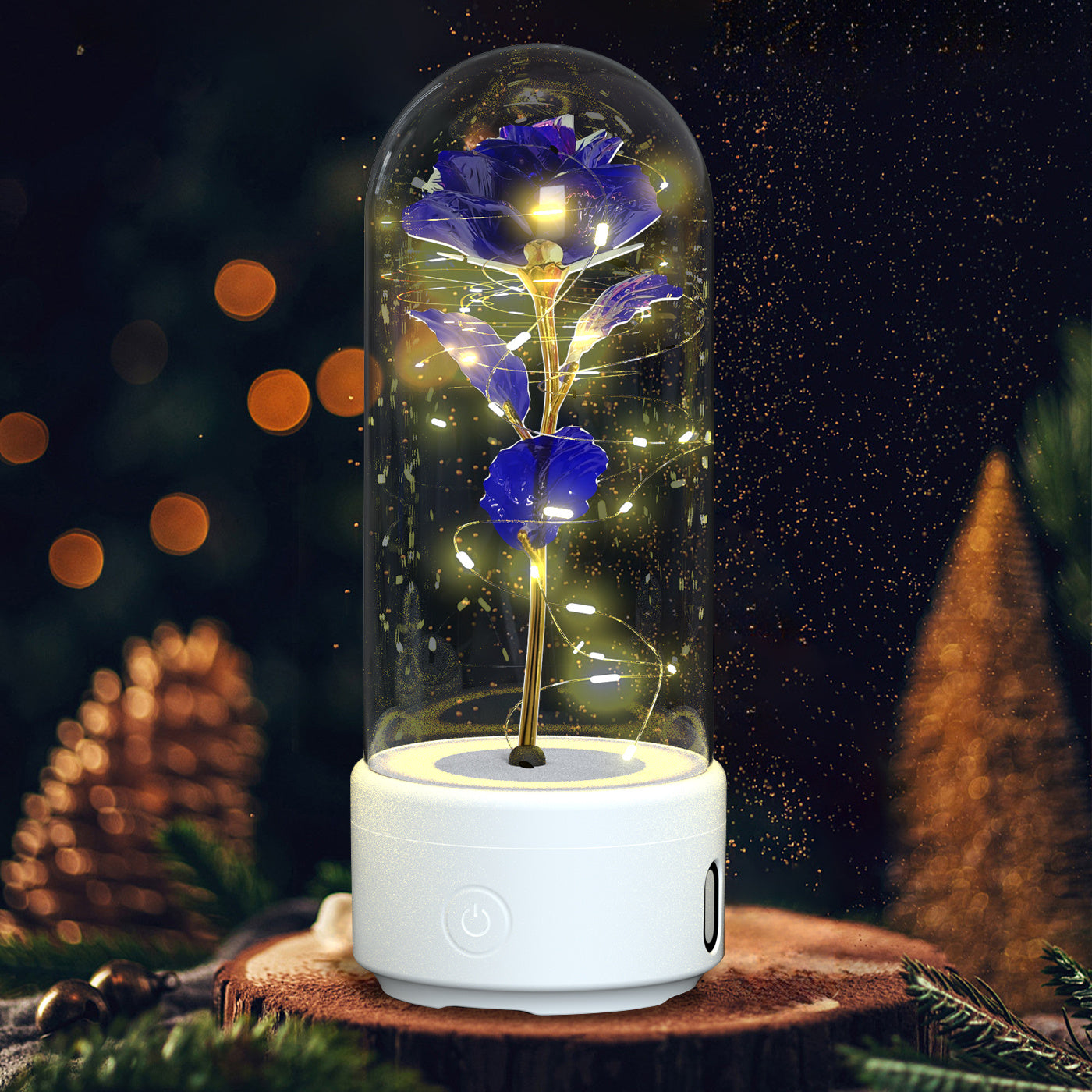 2-in-1 Eternal Rose LED Lamp and Bluetooth Speaker – A Romantic Gift for Special Occasions.