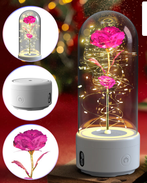 2-in-1 Eternal Rose LED Lamp and Bluetooth Speaker – A Romantic Gift for Special Occasions.