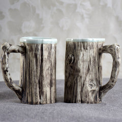 Gift Idea Ceramic cup , Bark Mugs.