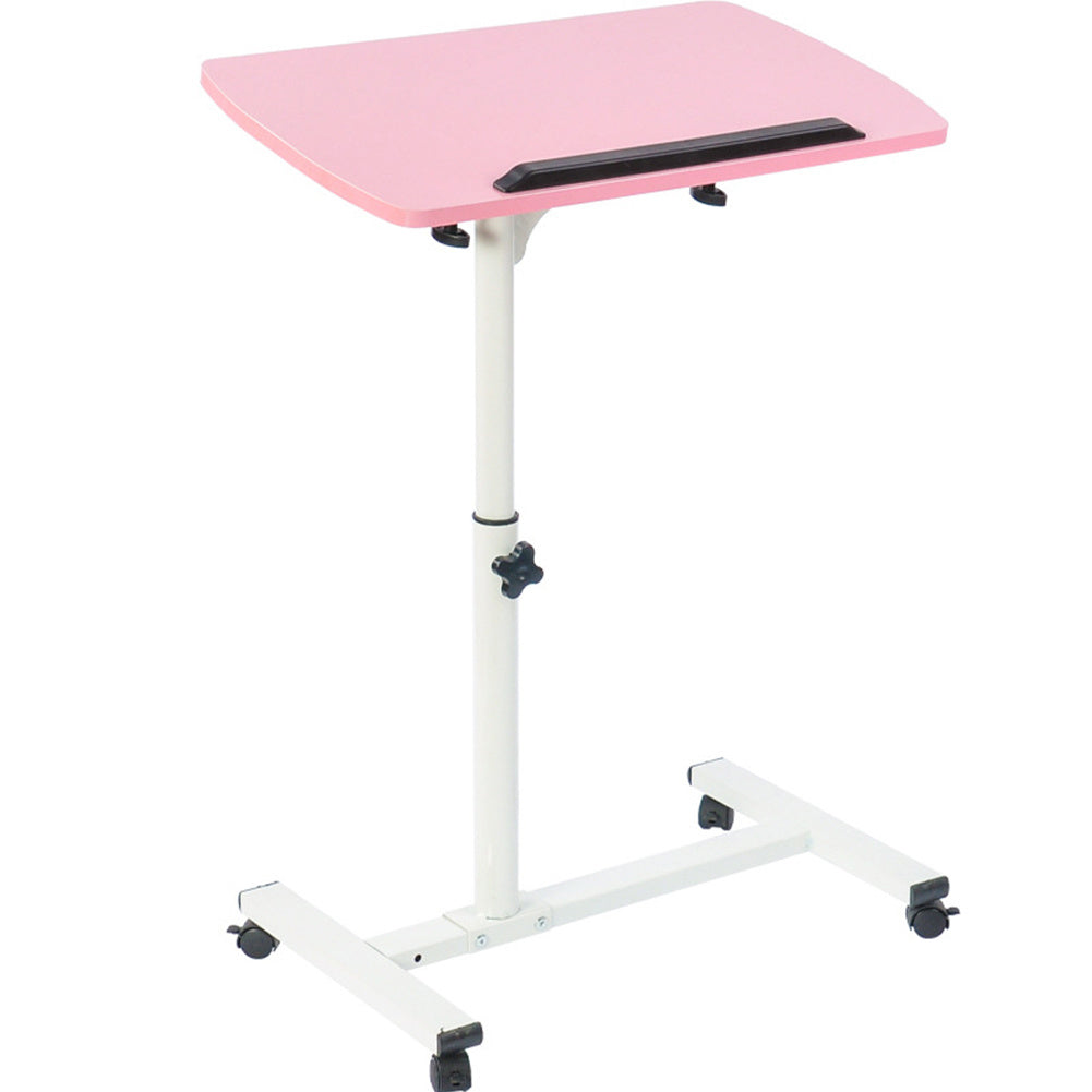 Portable Multifunctional Removable Laptop Desk with Wheels Bed Sofa Books Snack Pink.