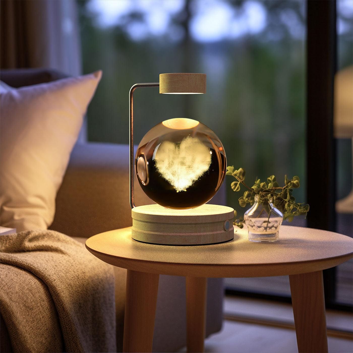 Crystal Ball Cosmic Dinosaur Indoor Night Light USB Power Warm Bedside Light Birthday Gift Night Lamp.