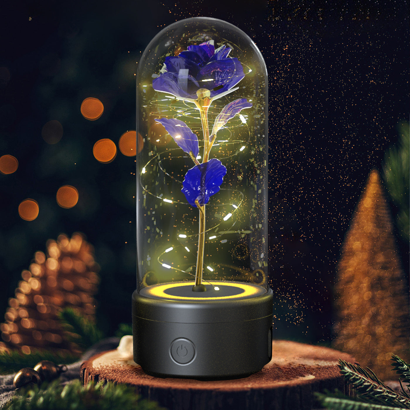 2-in-1 Eternal Rose LED Lamp and Bluetooth Speaker – A Romantic Gift for Special Occasions.