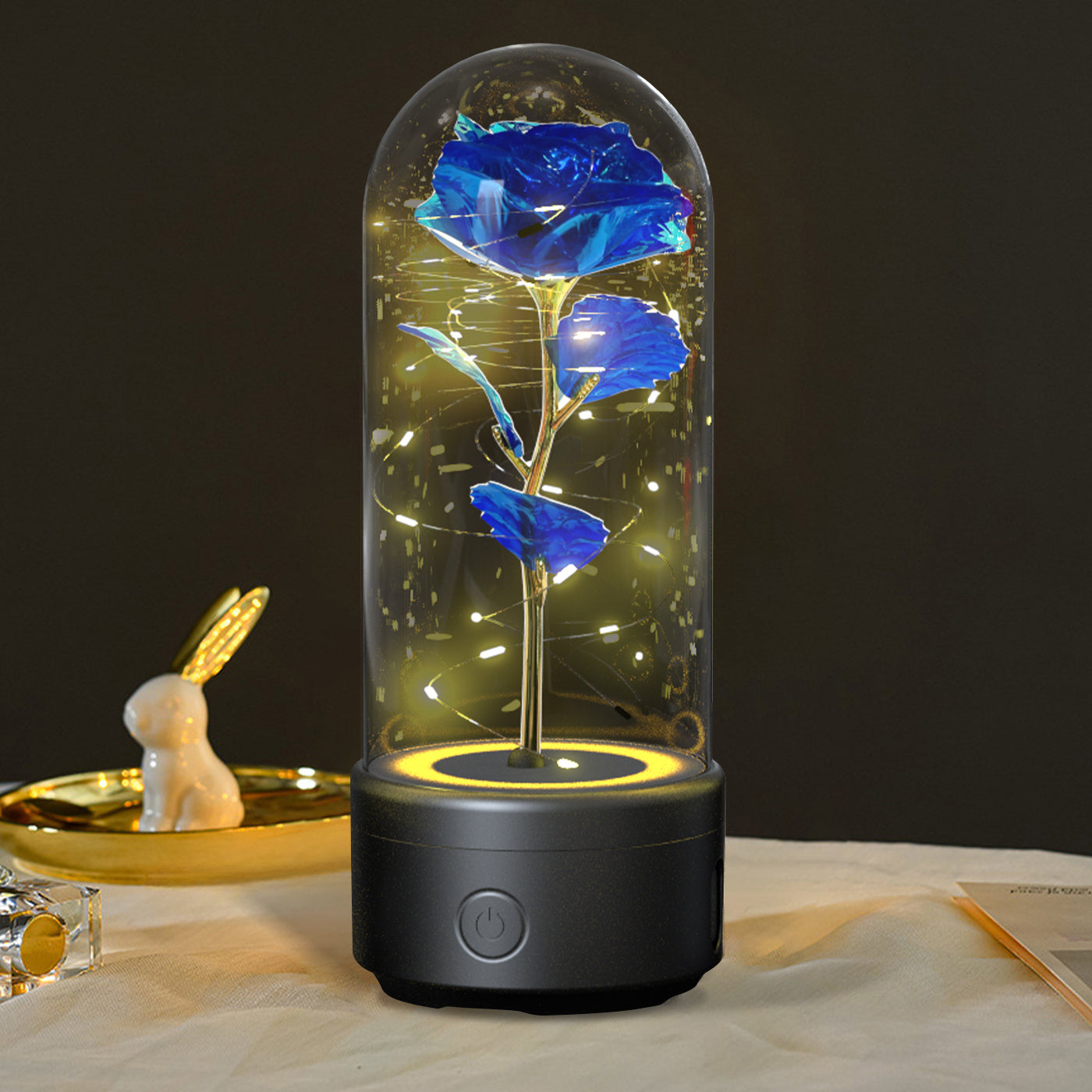 2-in-1 Eternal Rose LED Lamp and Bluetooth Speaker – A Romantic Gift for Special Occasions.