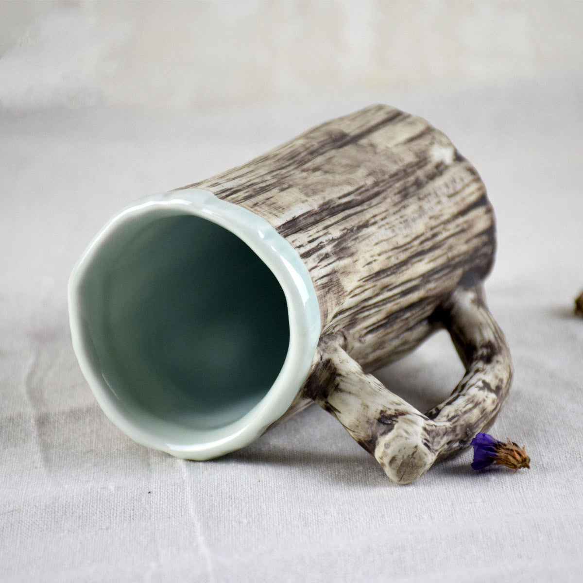 Gift Idea Ceramic cup , Bark Mugs.