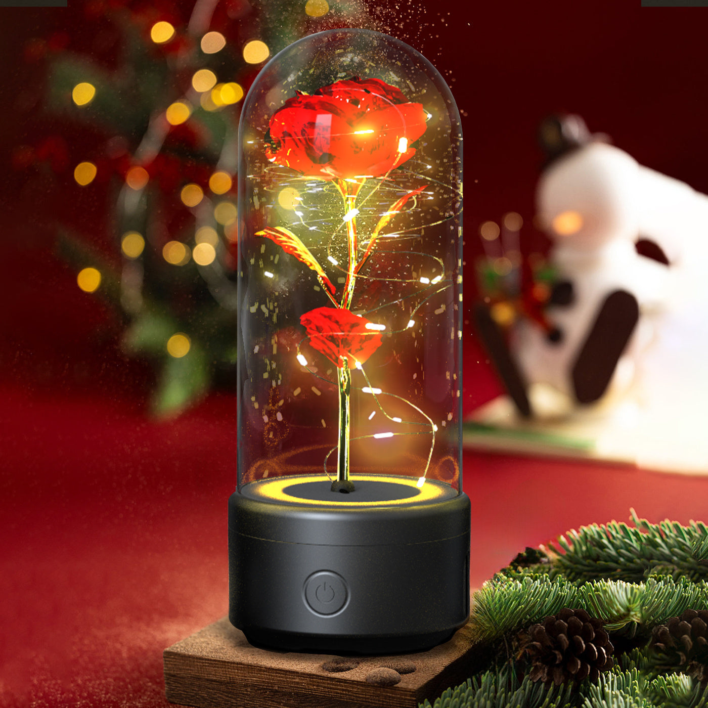 2-in-1 Eternal Rose LED Lamp and Bluetooth Speaker – A Romantic Gift for Special Occasions.