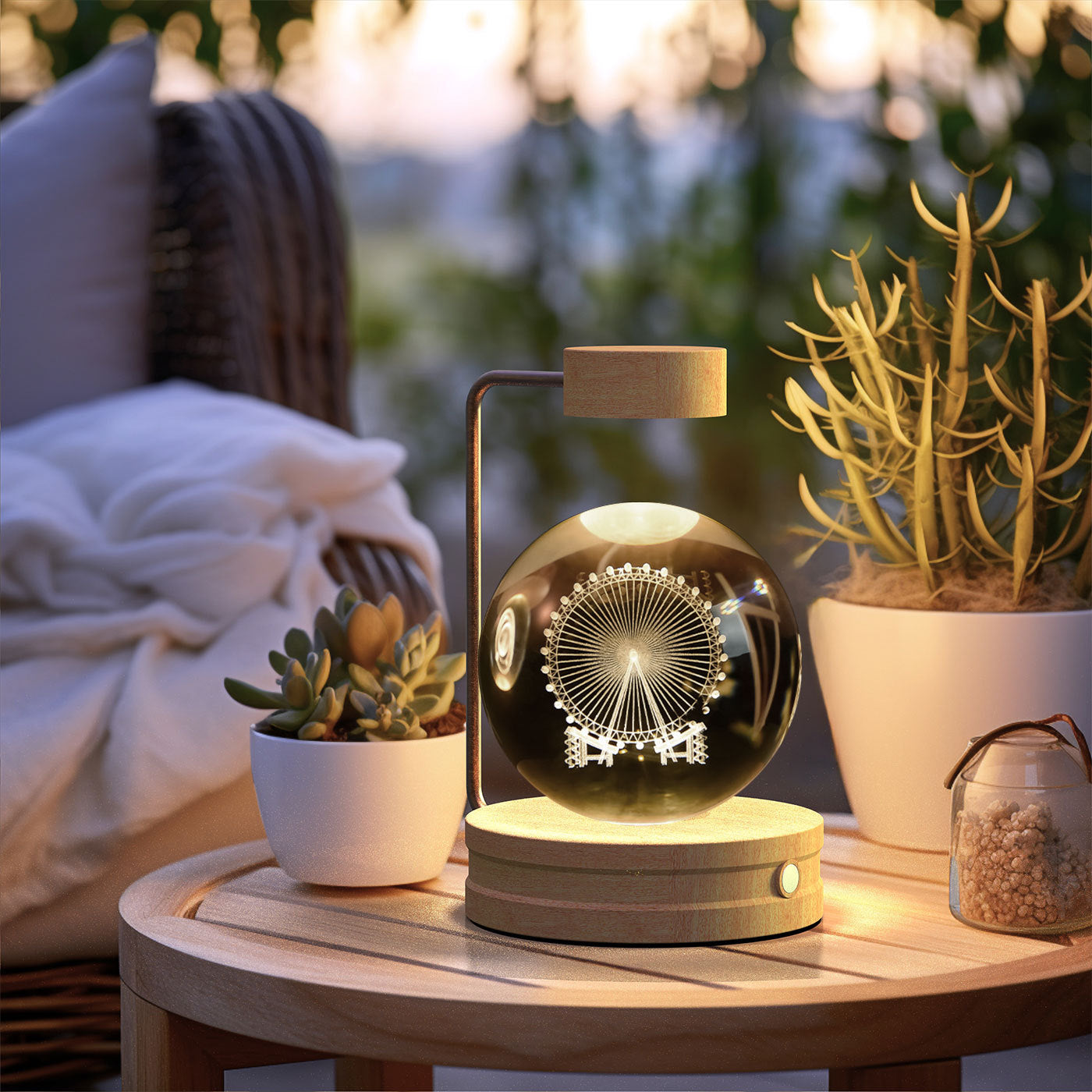 Crystal Ball Cosmic Dinosaur Indoor Night Light USB Power Warm Bedside Light Birthday Gift Night Lamp.