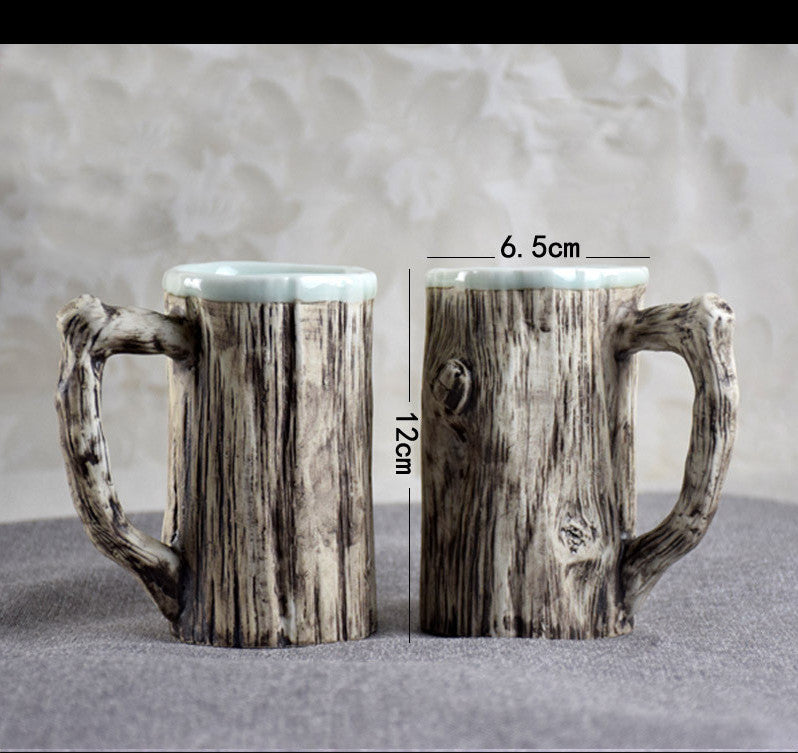 Gift Idea Ceramic cup , Bark Mugs.