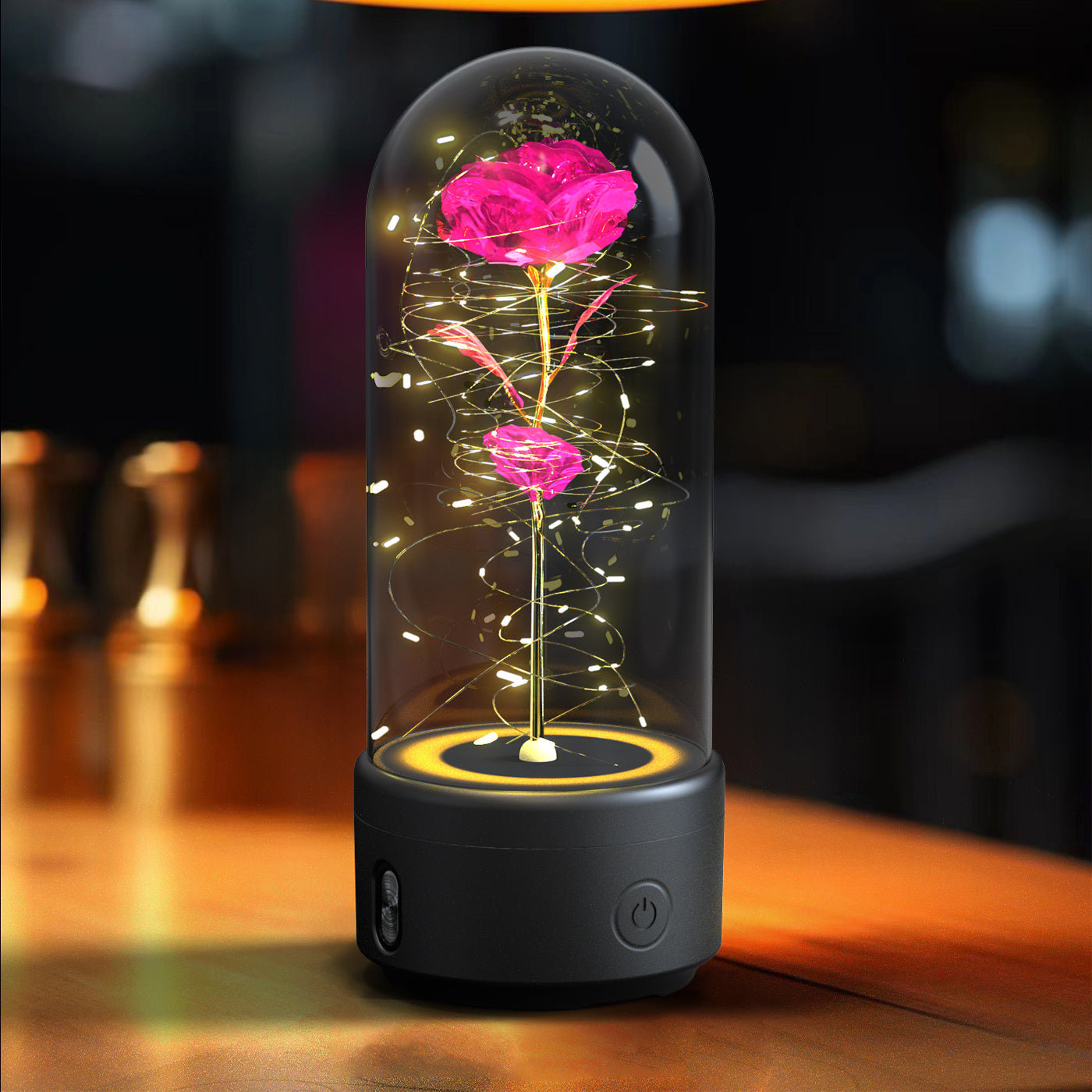 2-in-1 Eternal Rose LED Lamp and Bluetooth Speaker – A Romantic Gift for Special Occasions.