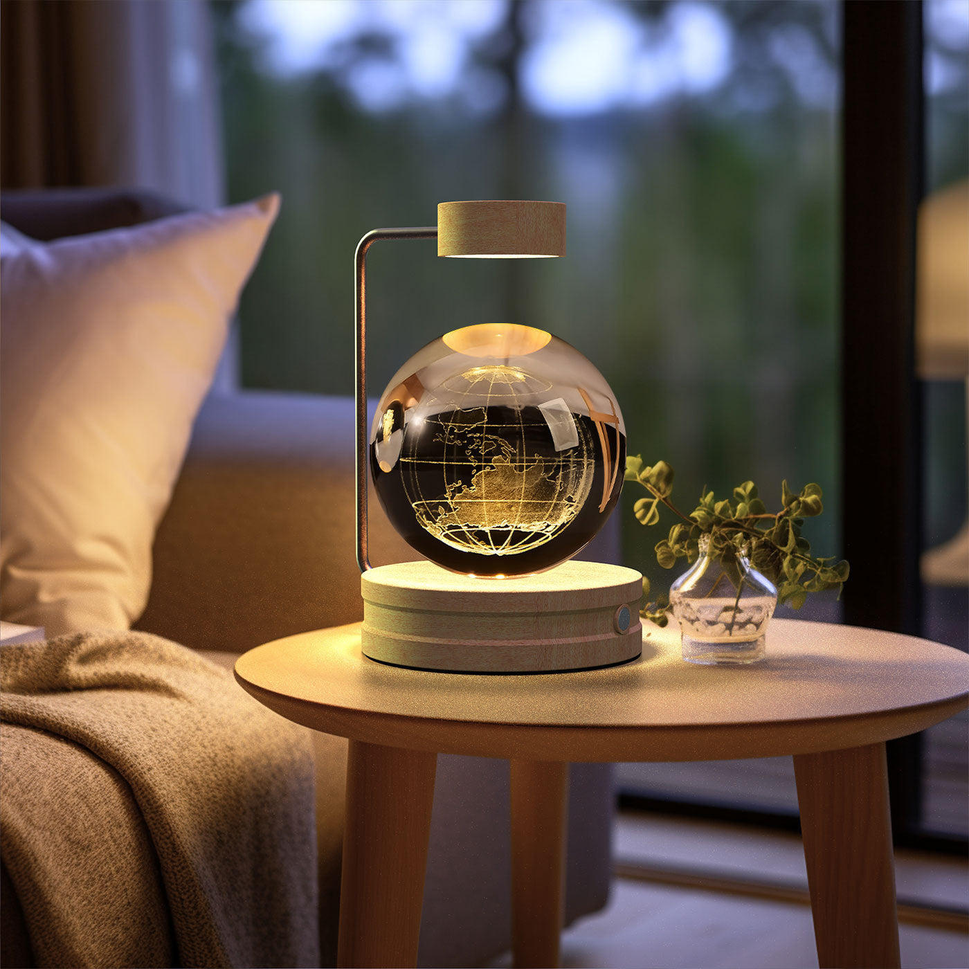 Crystal Ball Cosmic Dinosaur Indoor Night Light USB Power Warm Bedside Light Birthday Gift Night Lamp.