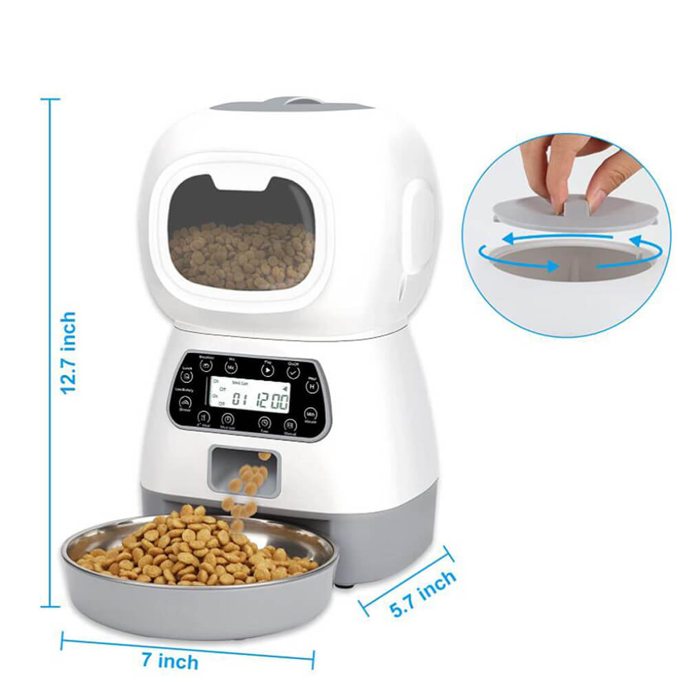 Automatic Pet Feeder, Intelligent Food Dispenser for Cat and Dog.