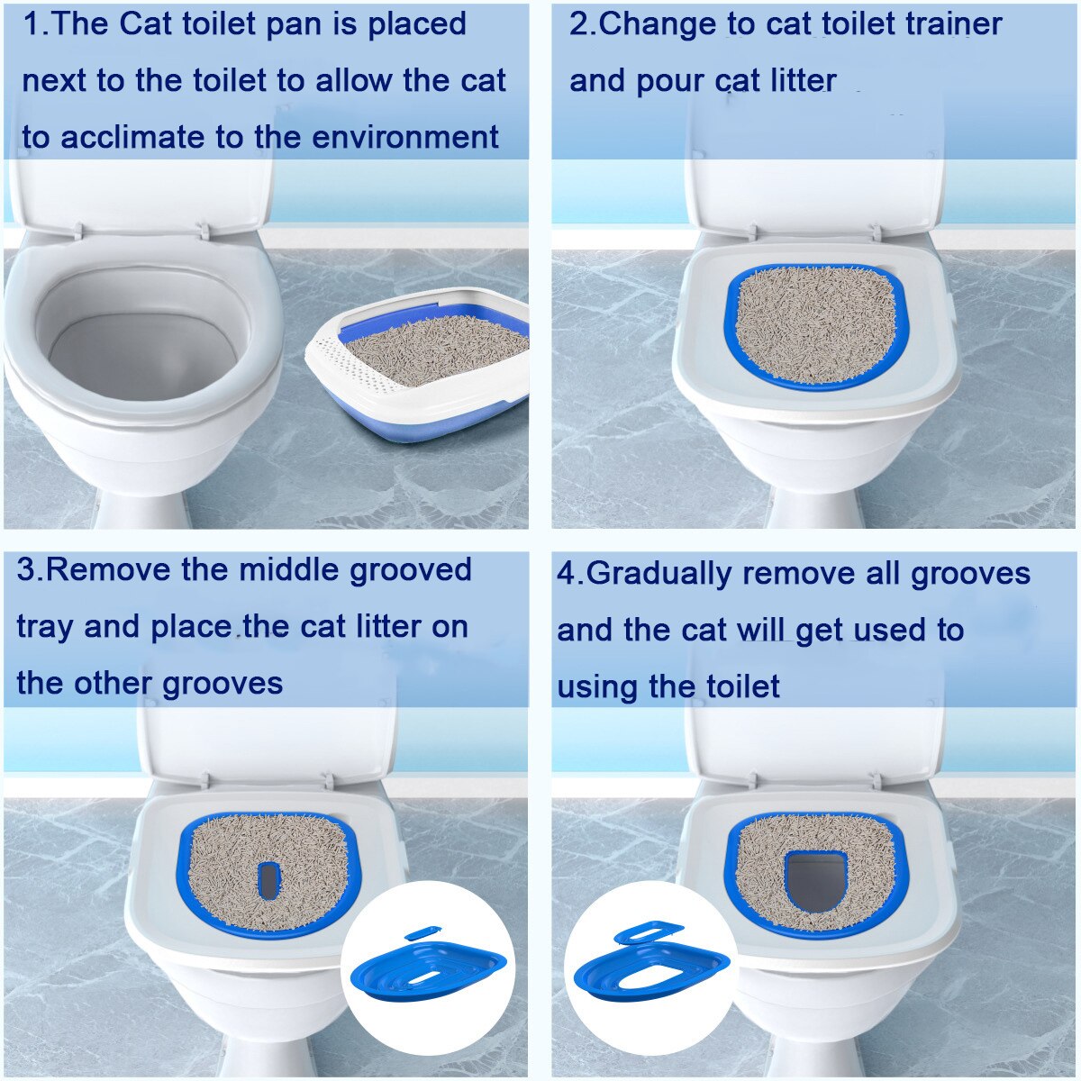 Cat Toilet Training Kit Reusable.