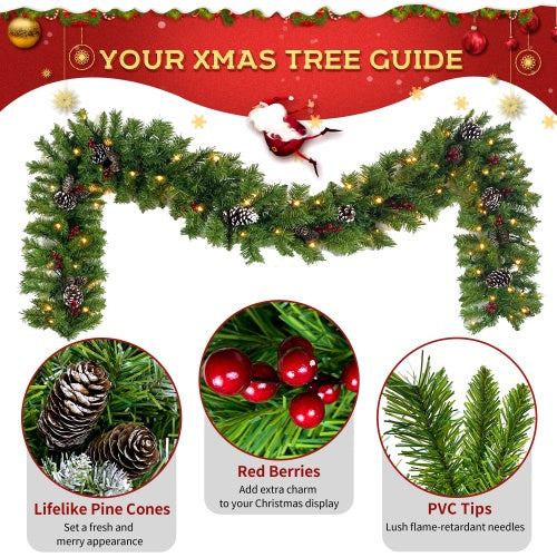 Pre-Lit Artificial Christmas Tree Set – 4-Piece Holiday Décor with LED Lights.