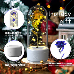 2-in-1 Eternal Rose LED Lamp and Bluetooth Speaker – A Romantic Gift for Special Occasions.