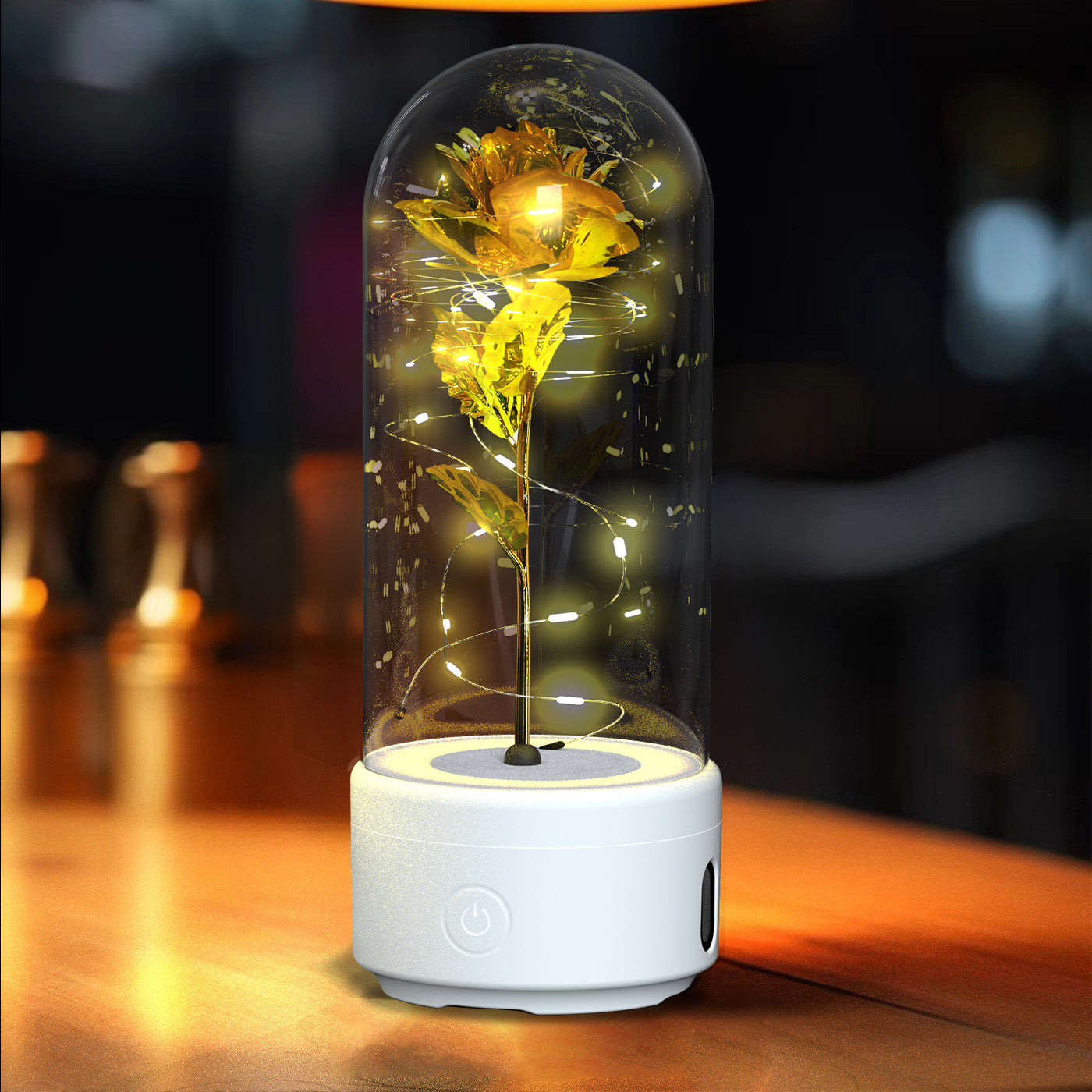 2-in-1 Eternal Rose LED Lamp and Bluetooth Speaker – A Romantic Gift for Special Occasions.