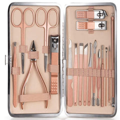 Stainless Steel Manicure and Pedicure Set, Portable Makeup Tools with Scissors, Nail Clippers and Eagle Hook